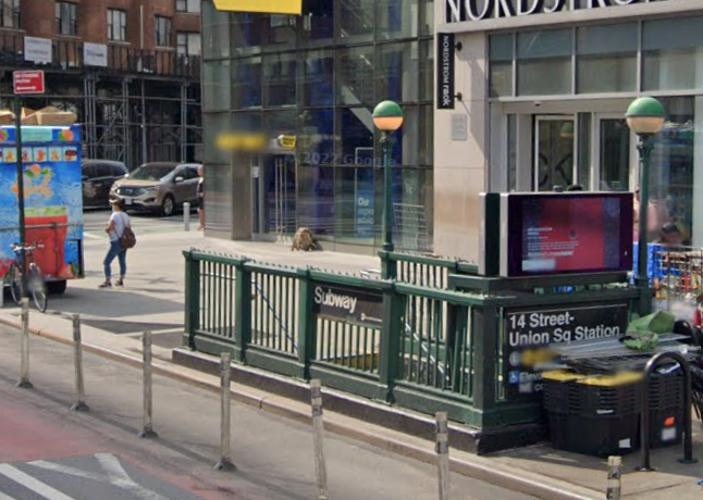 The 14th Street-Union Square subway station where a man was found stabbed to death on a 4 train.