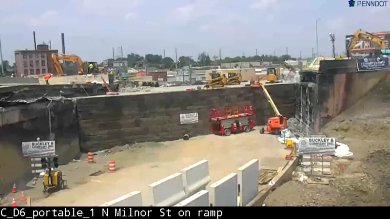 Image taken from Pennsylvania Department of Transportation I-95 Live Stream on Tuesday afternoon.