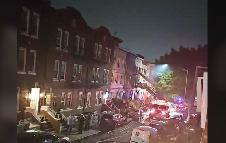 Firefighters respond to an apartment fire in Crown Heights.