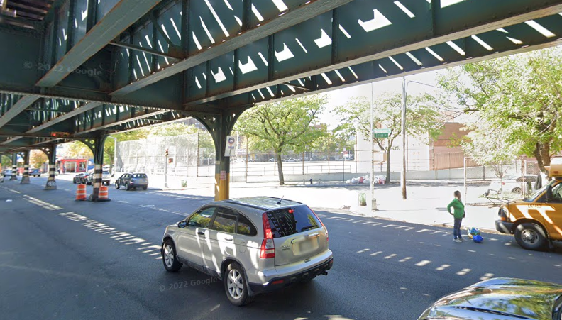 The intersection of Westchester Avenue and Tinton Avenue, where two women were shot on an MTA bus.