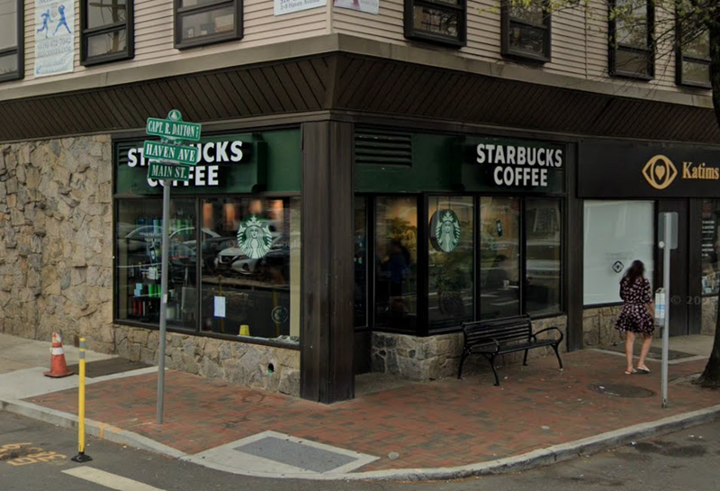 The Starbucks at the corner of Main Street and Haven Avenue, where a man was attacked with hot coffee on Saturday.