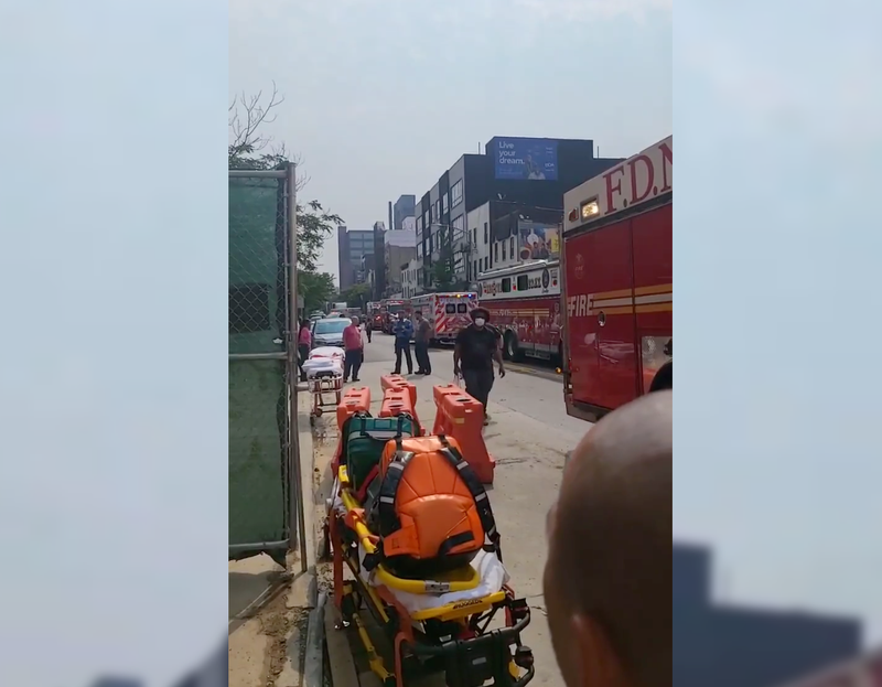 The dramatic rescue unfolded around 10 a.m. at a construction site
