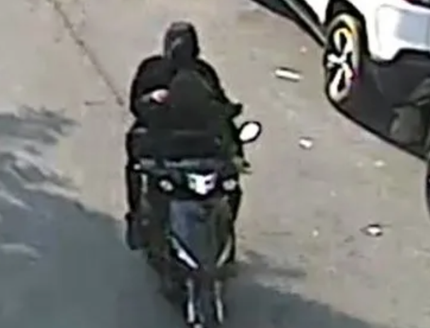 An image released last week by police shows the pair fleeing on a scooter after firing shots into a crowd
