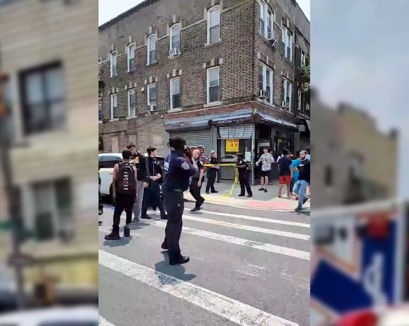 There was a heavy emergency response at 63rd Street and 20th Avenue in Bensonhurst following the shooting Monday afternoon