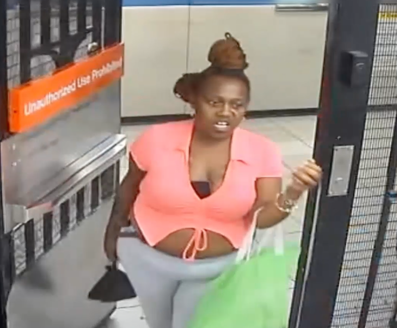 Video shows the female suspect in the attack
