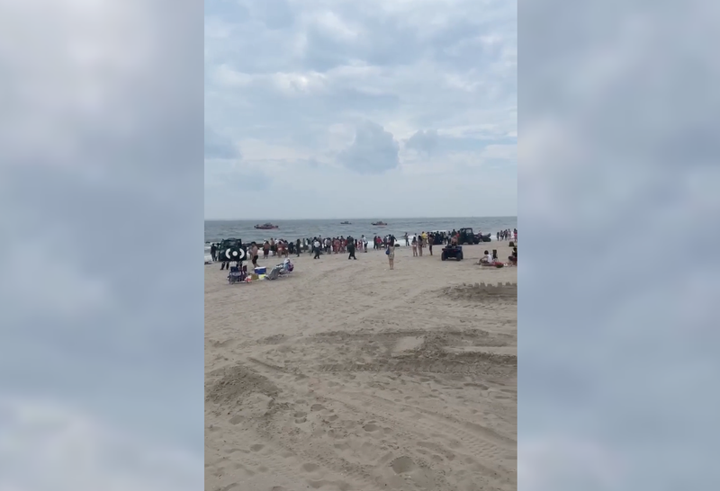 The FDNY was searching for a missing swimmer off Coney Island Beach on Thursday