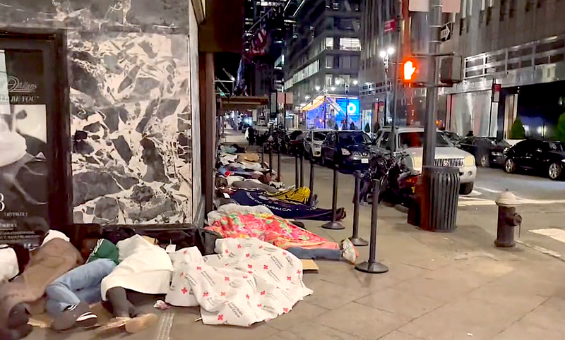 The city is scrambling to find space as hundreds of new migrants arrive every day