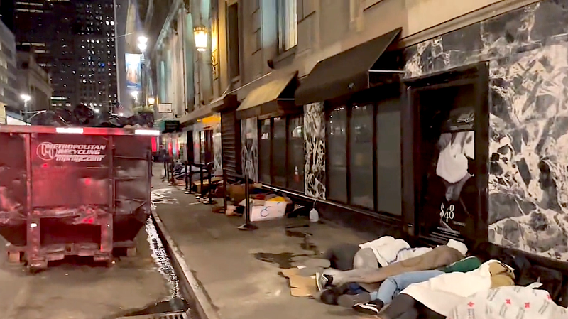 Some of the men were sleeping next to a dumpster among some of the most expensive real estate in the country