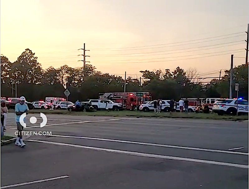 The crash unfolded across from Sunrise Highway around 7:20 p.m. Sunday