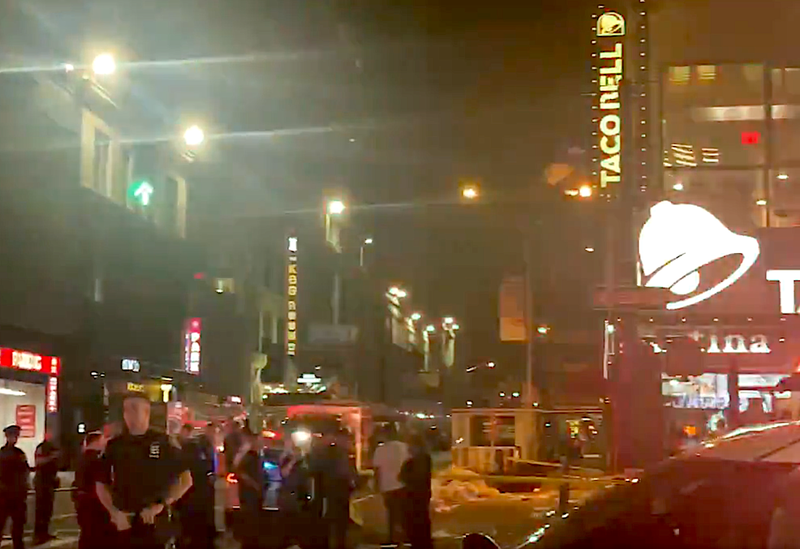 The pedestrians were hit outside a Taco Bell a block north of Herald Square