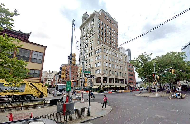 The victim was struck at she was walking eastward at Canal and Allen streets