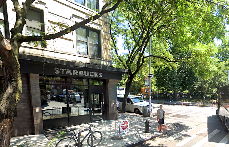 The victim was stabbed Tuesday morning in the Starbucks overlooking Tompkins Square Park at St. Marks Place and Avenue