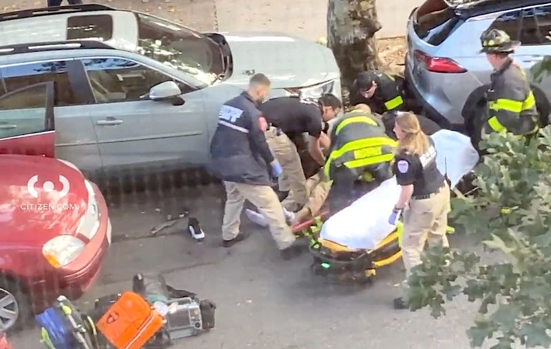 A man in his 40s was struck and injured by a car in Borough Park on Friday morning