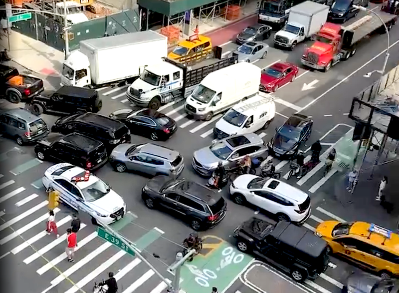 Traffic was snarled as police cordoned off Second Avenue to investigate
