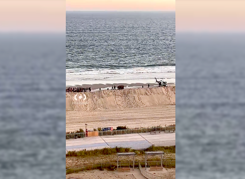 A man was airlifted from Rockaway Beach after nearly drowning while saving his brother
