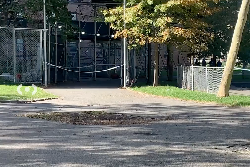 The body was found in the rear of a building at the Castle Hill Houses on Thursday morning