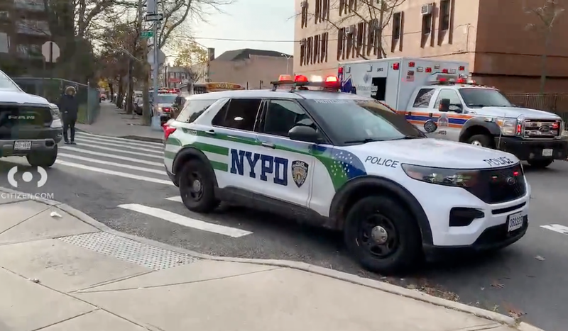 Police at the high school on Tuesday morning
