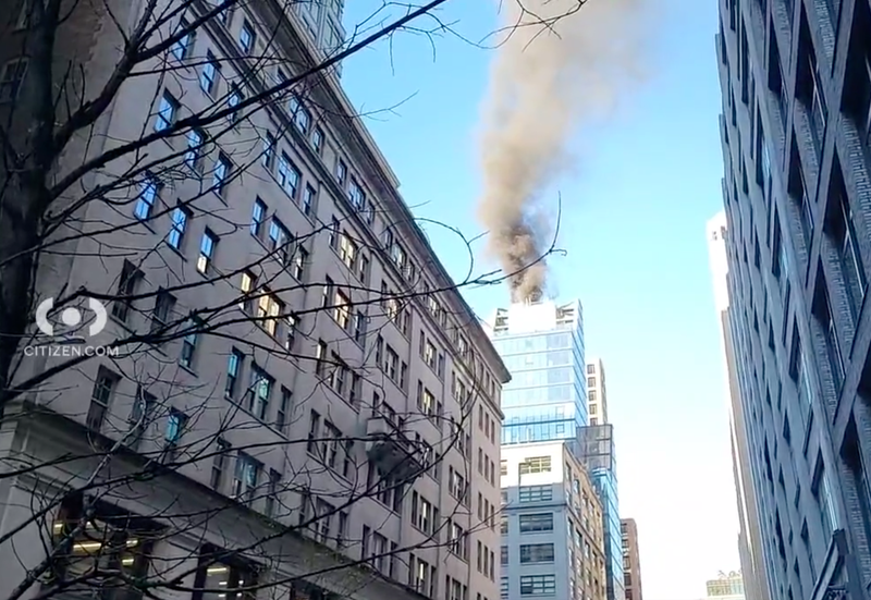 There were reports the fire was in an elevator machinery room