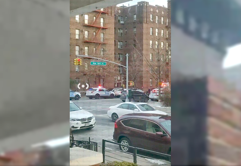 Police were responding to an apartment on New York Avenue in East Flatbush around 3:30 p.m. when they were attacked