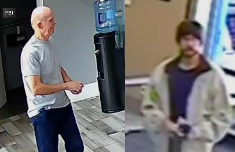 Surveillance images show men suspected of committing several bank robberies in the Chicago area.