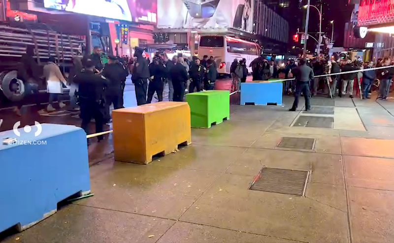 Police cordoned off the stabbing scene on West 42nd Street