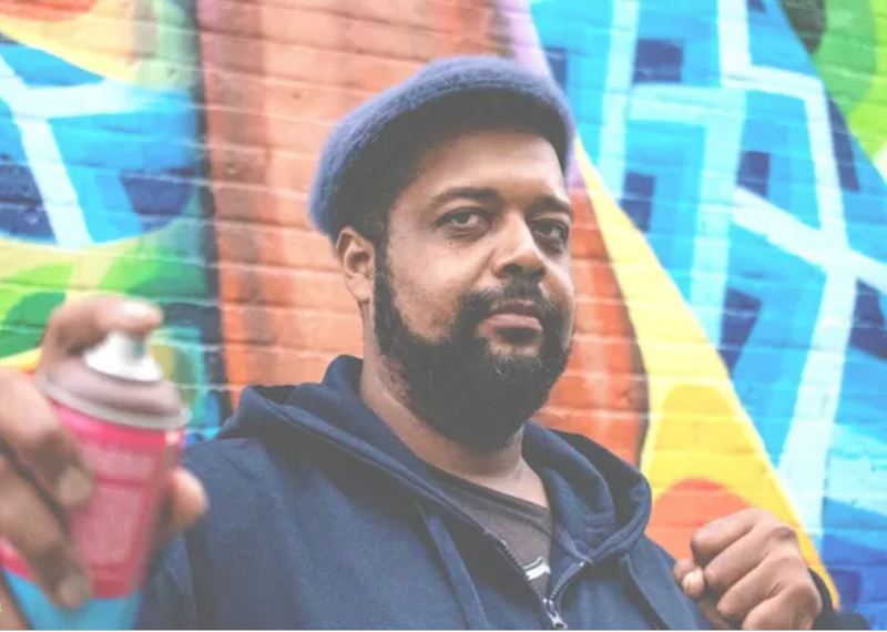 Chicago muralist Rahmaan Statik, for whom Chicagoans have raised thousands of dollars following a series of medical procedures.