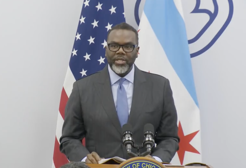 Mayor Brandon Johnson speaks at an event in the South Loop to announce the formal launch of Chicago's Diverse Learners Recovery Fund.