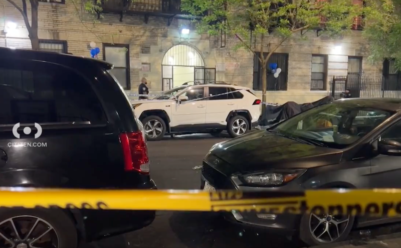 Two women were shot Monday night outside an apartment building at West 144th Street and Broadway