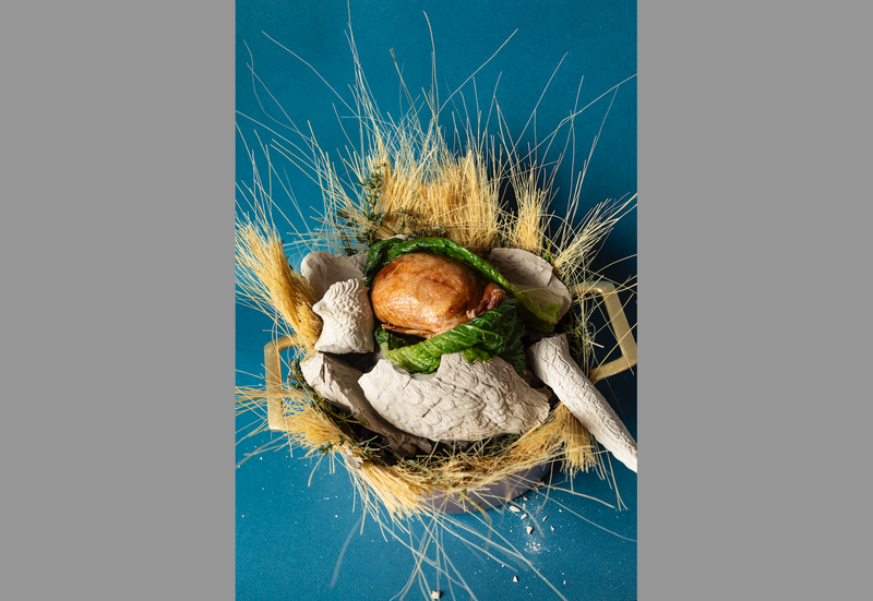 One of the dishes featured in Esmé's collaboration with artist Meghan Borah. Chef Jenner Tomaska said the entire Esmé team and community were essential to his being named as a finalist for the James Beard Awards.