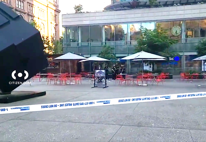 The slashing broke the calm at the East Village plaza