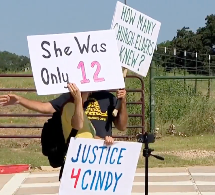 PROTESTERS OUTSIDE GATEWAY CHURCH SUNDAY