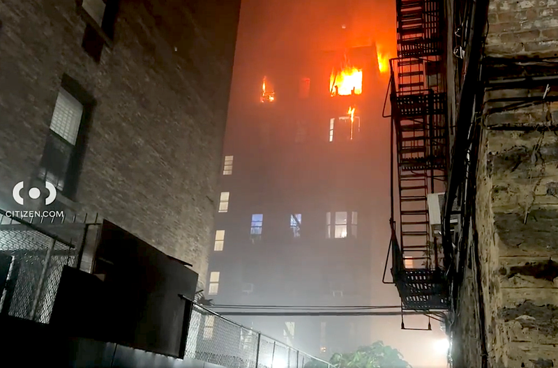 The fire broke out around 1:45 a.m. on the sixth floor of a six-story building on West 178th Street