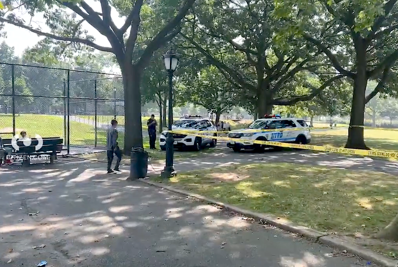 The NYPD investigated at Bensonhurst Park on Monday morning