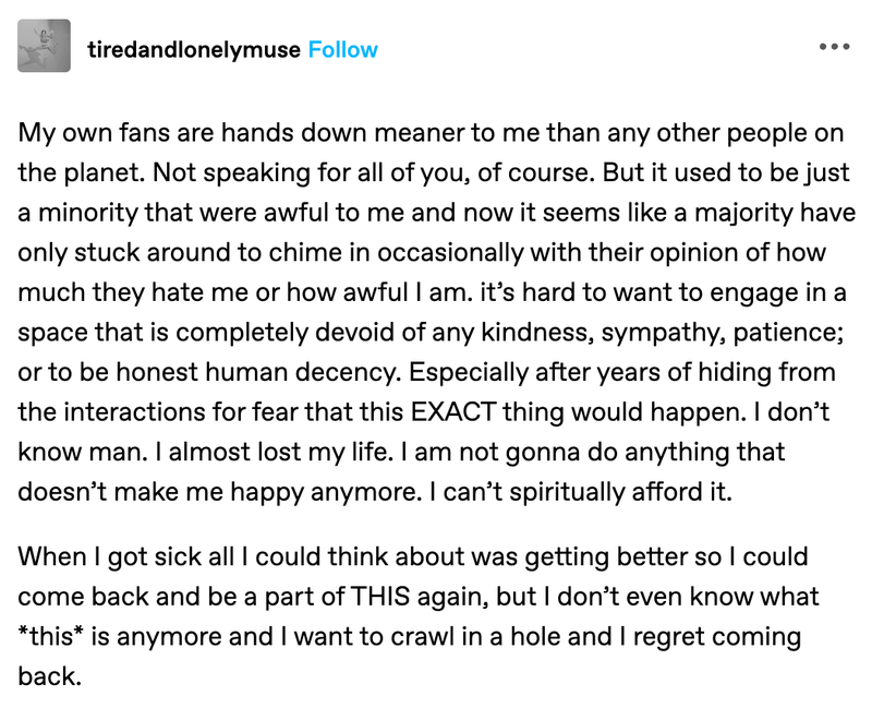 post from Halsey's Tumblr page