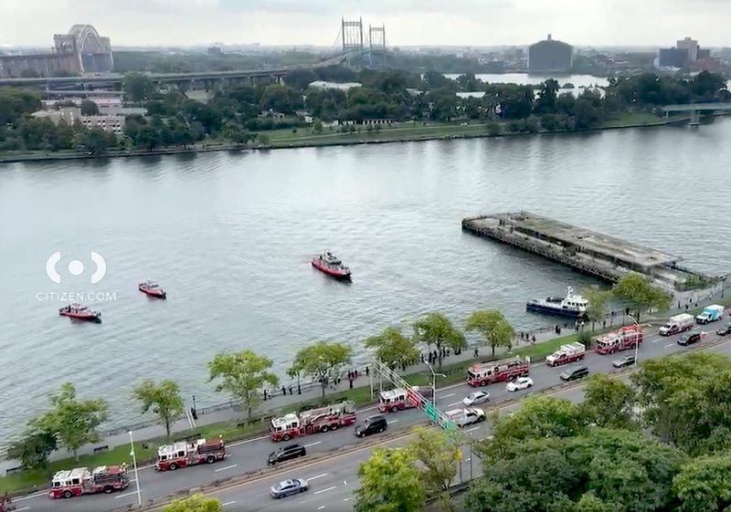 The FDNY responded to the Harlem River at East 106th Street around 9:30 a.m. Sunday