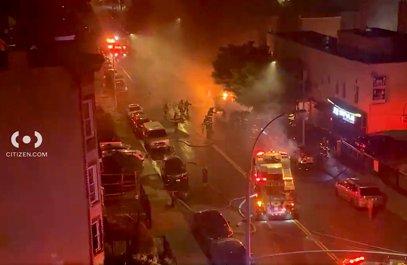 The FDNY battled multiple fires in the area as smoke hung overhead