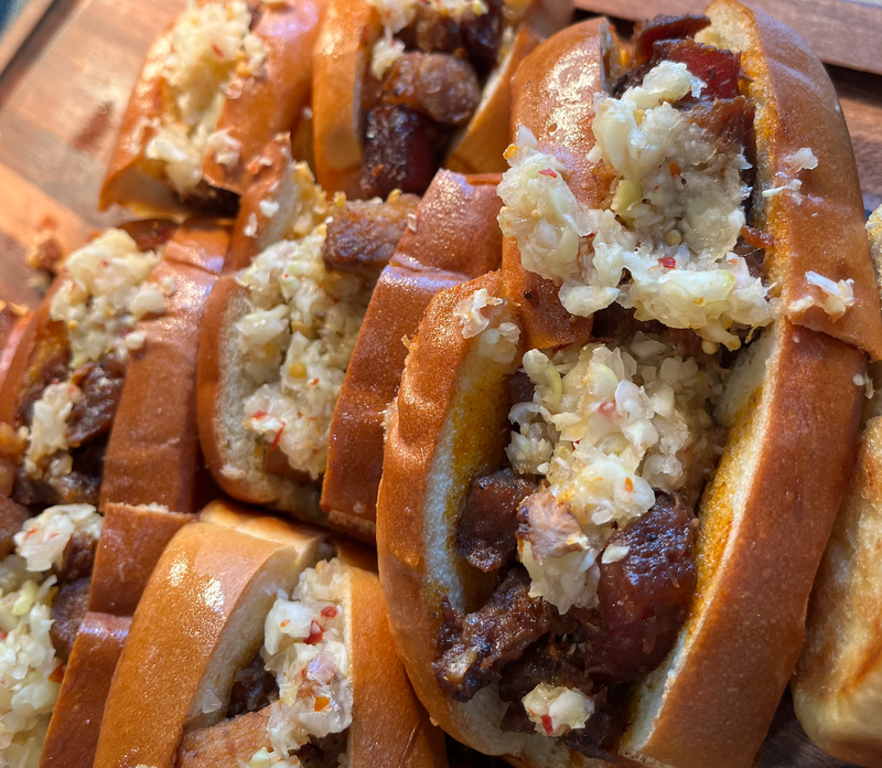 The pork chopp'ed sandwich, a new menu item that will be available at Soldier Field for the 2024 Chicago Bears season.