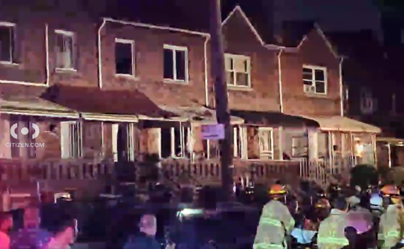 The explosion blew out the windows of the home on East 37th Street in East Flatbush