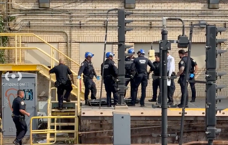 NYPD emergency responders were seen at the station