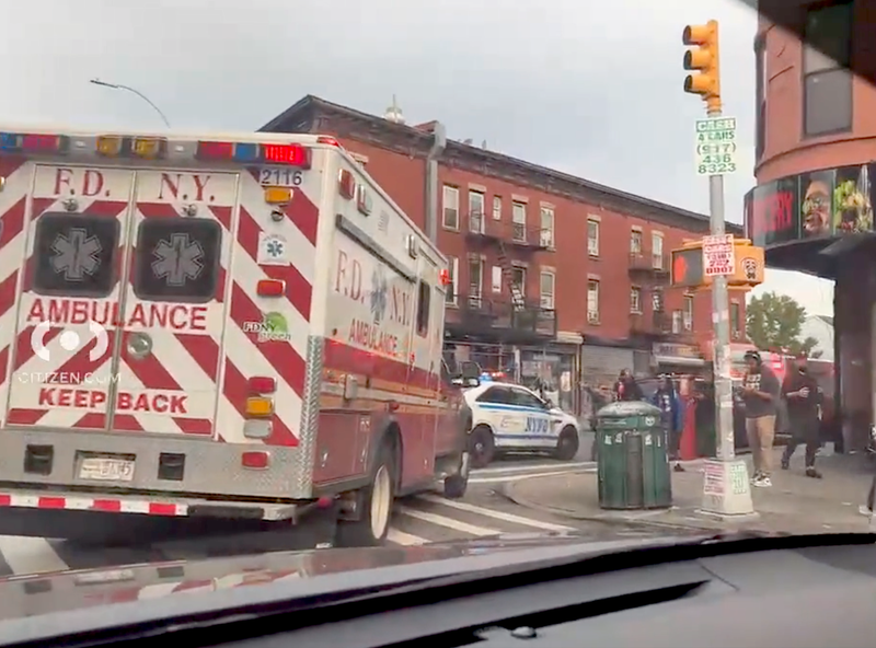 The FDNY and NYPD respond to a man getting struck by a train at the Rockaway Avenue station
