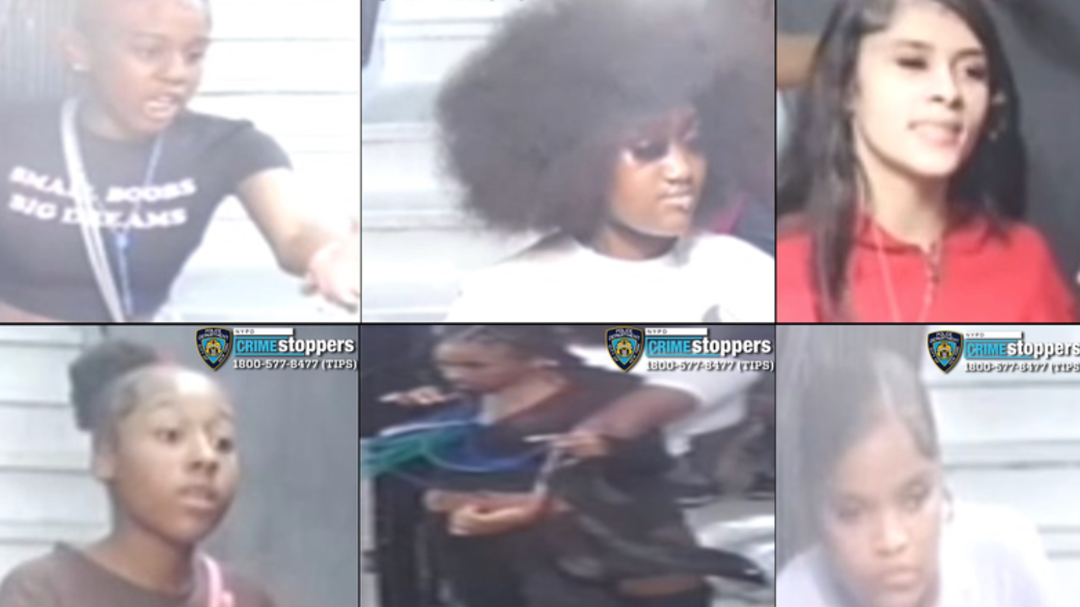 Grupo de chicas buscadas por ataque con martillo a un hombre y una mujer en una tienda de ropa del sur del Bronx