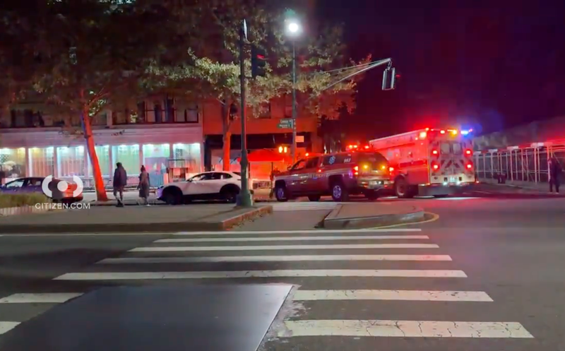 EMS responds to the slashing at the Central Park North–110th Street station
