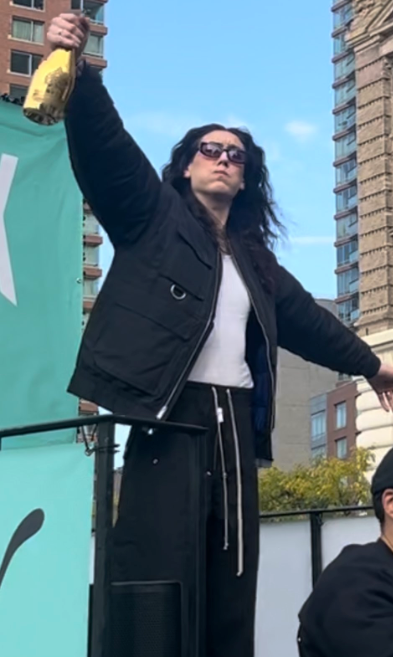 Breanna Stewart celebrating on parade route