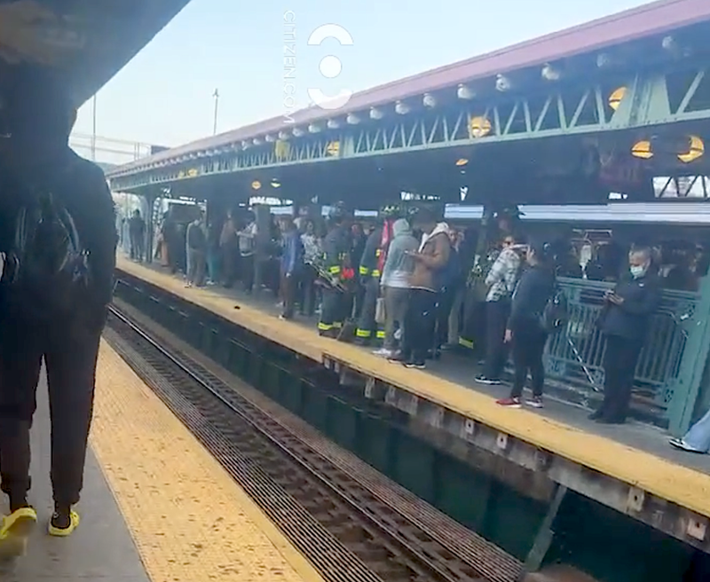 Firefighters were seen at the East 180th Street station on Thursday morning