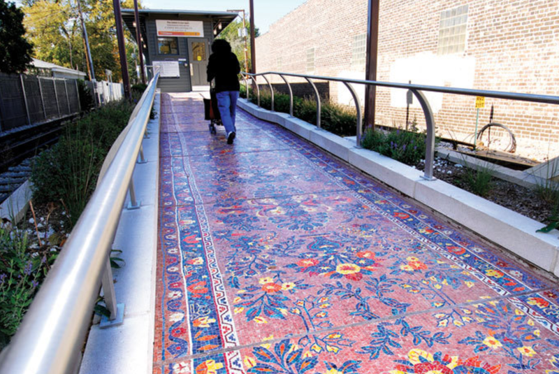 "Carpet," a 300-square-foot marbel mosaic from award-winning artist Ellen Harvey, will be removed and hopefully preserved after 17 years at the Francisco Brown Line Station.
