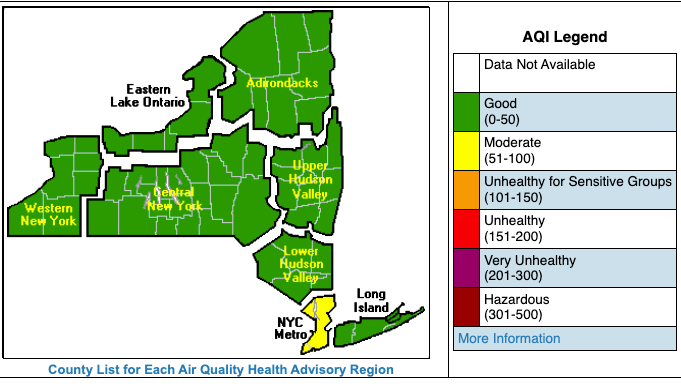 New York State Air Quality Forecast