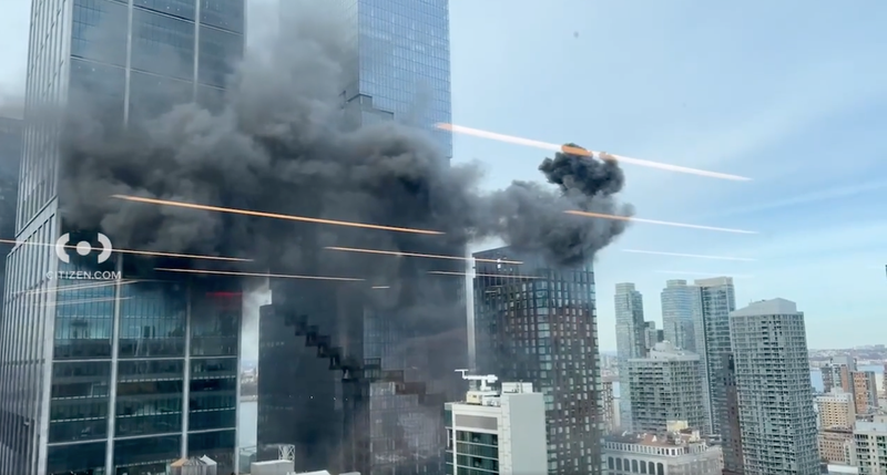 A fire erupted on a Hudson Yards high-rise on Nov. 14, 2024. 
