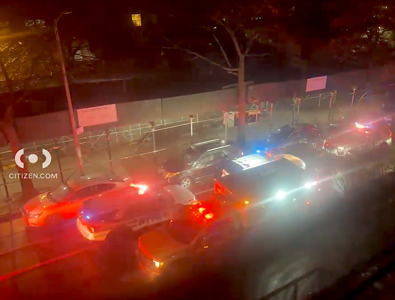 Police and EMS were seen outside the apartment on West 228th Street where the man and woman were shot