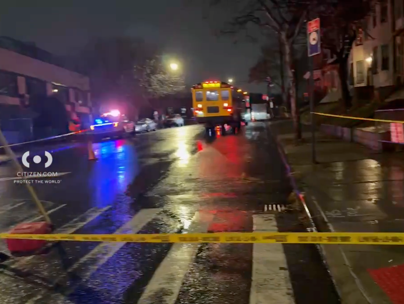 The school bus driver remained at the scene, police said
