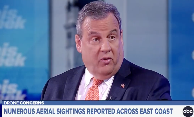 Christie said it's the first time he's seen drones above his home in decades living there